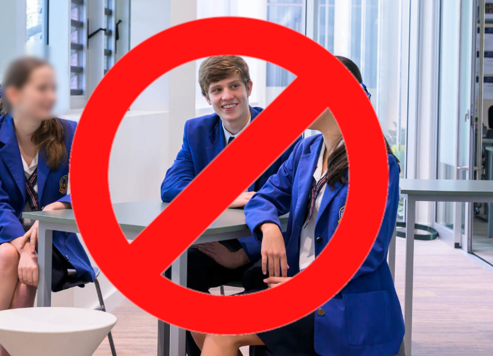 A picture of a breakout room with a red prohibited icon